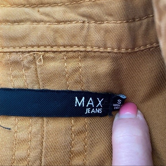 Max Jeans Suede Like Jacket Bomber Moto Safari Rust Multi Zip Pockets SZ S - Picture 12 of 16